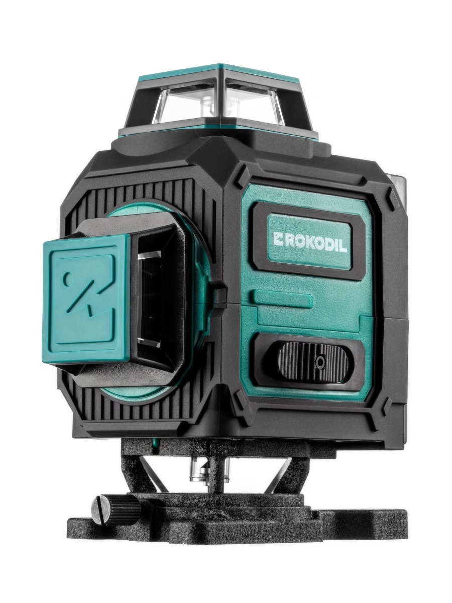 Лазерный уровень Rokodil Ray 2 Pro (без адаптера питания) / 4D, прорезиненный корпус, башня с резьбой, зеленый луч